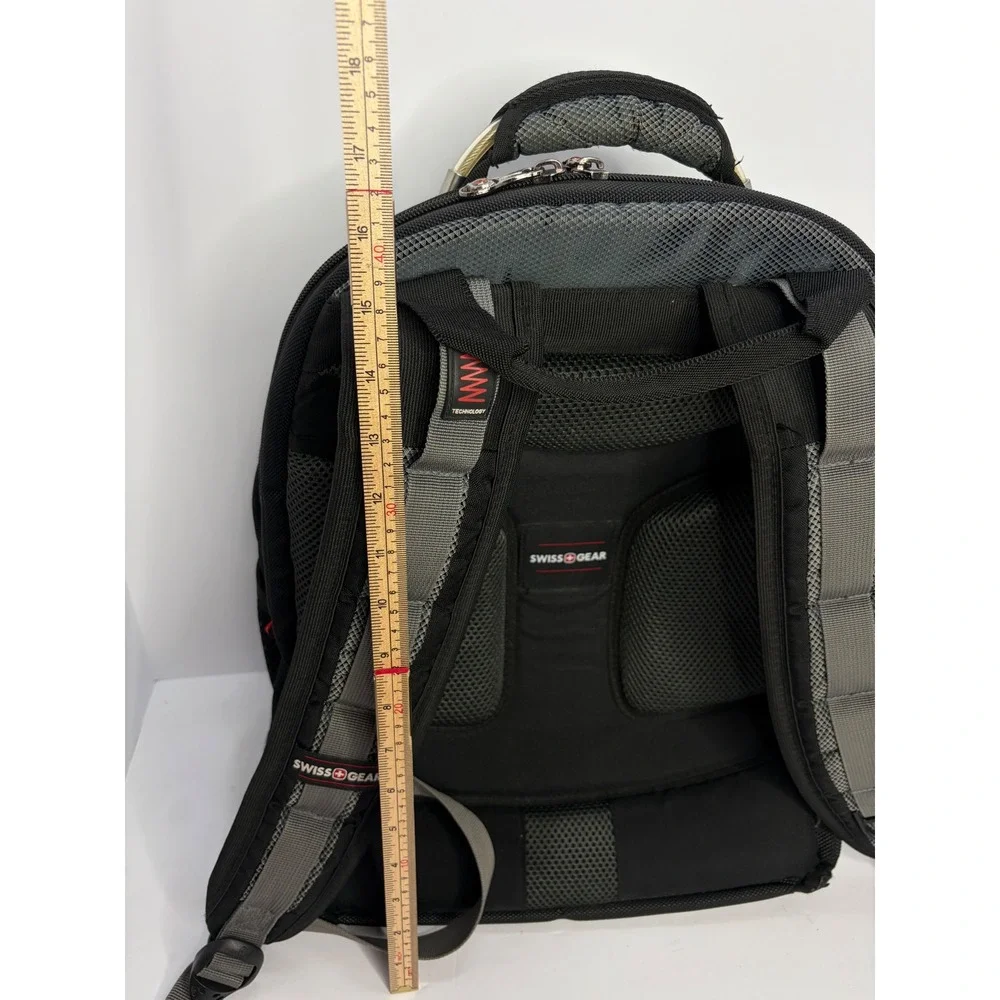 SwissGear Laptop Backpack Black Gray Padded Travel School Bag